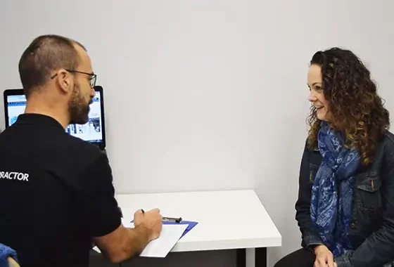 Chiropractor and patient